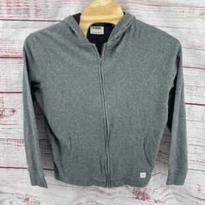 Linksoul Full Zip Hoodie Mens Large Gray Cotton Blend Sweatshirt Golf Casual